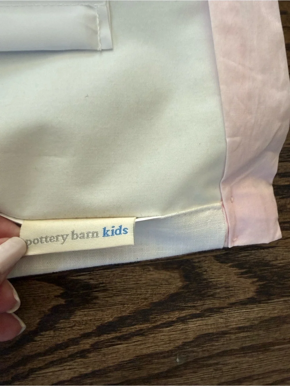 Pottery Barn Kids Linen Blackout Roman Shade White Pink